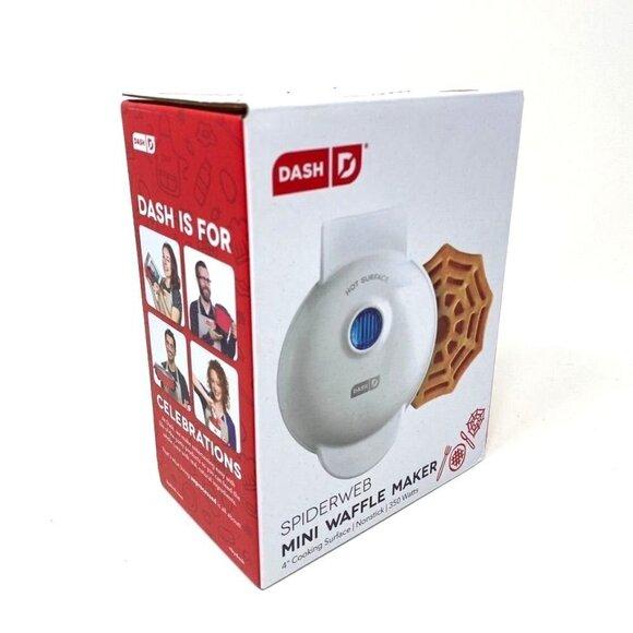 Dash Spiderweb Mini Waffle Maker Halloween Treats Breakfast Party Spider - Picture 1 of 6